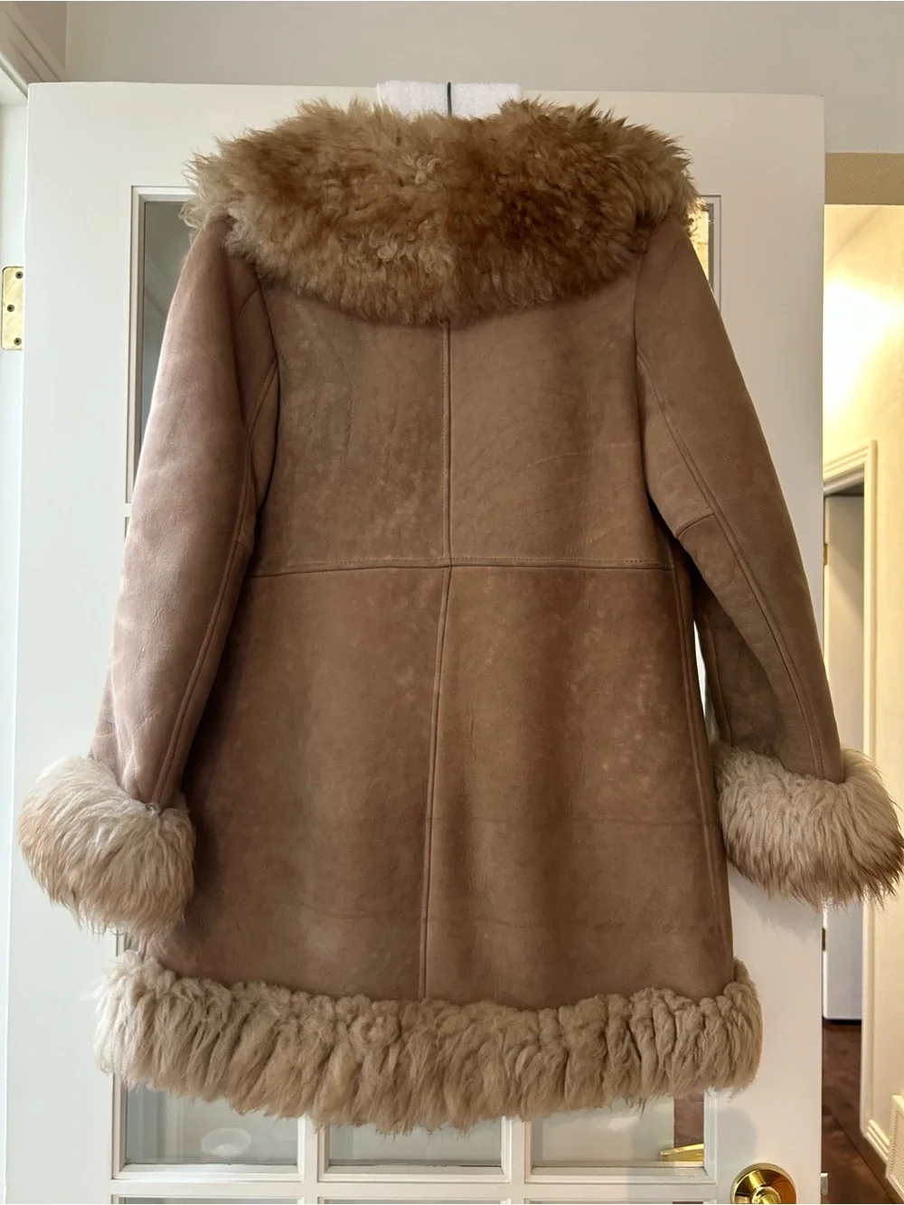Vintage 1970s Shearling Leather Penny Lane Coat Afghan Princess Coat S - Picture 2 of 8